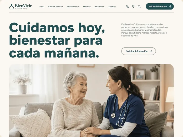 Healthcare cálido con fotografía de cuidado