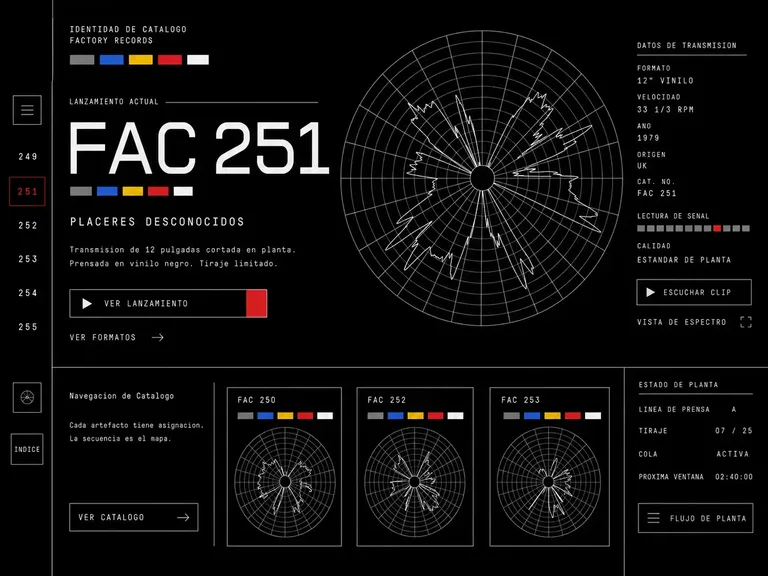 Catálogo aeroespacial técnico en negro