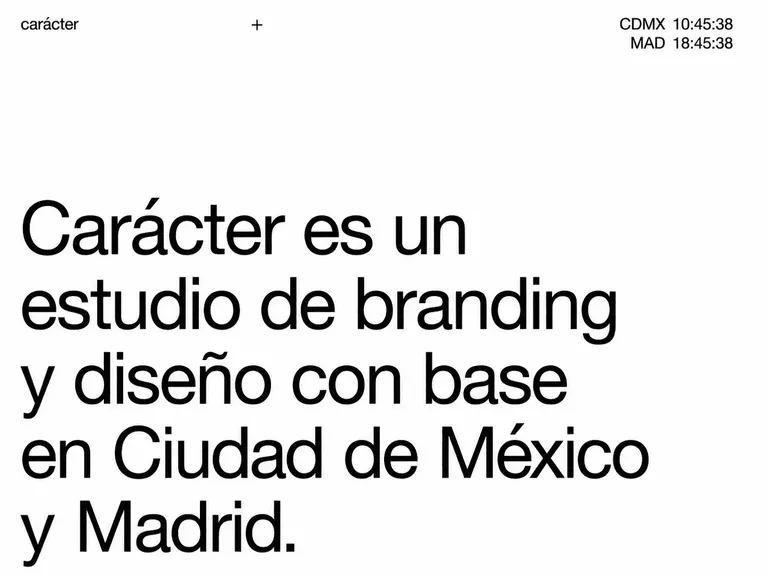 Ejemplo de diseño web editorial minimalista con tipografía grande y enfoque de manifiesto