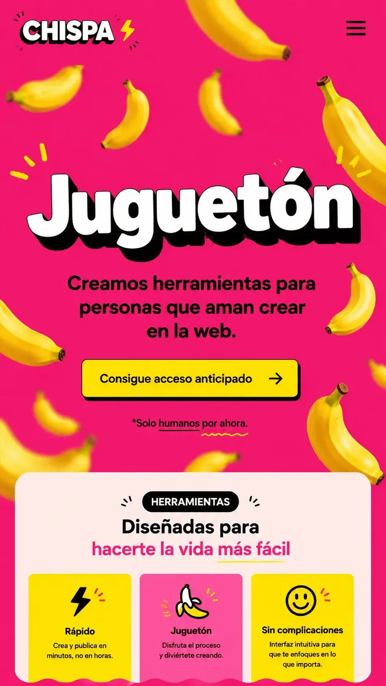 Ejemplo de diseño web ilustrativo, juguetón y muy colorido