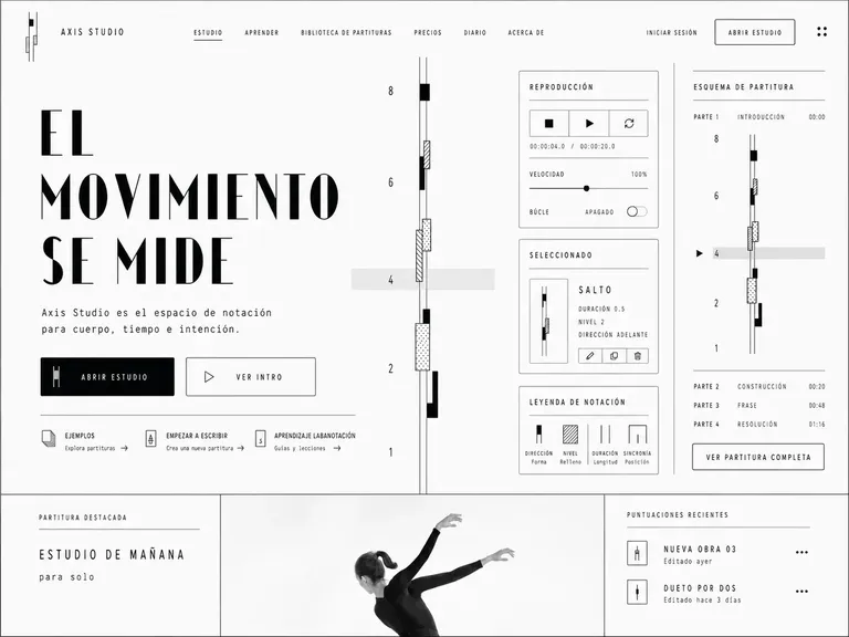 Estudio de notación para danza con controles