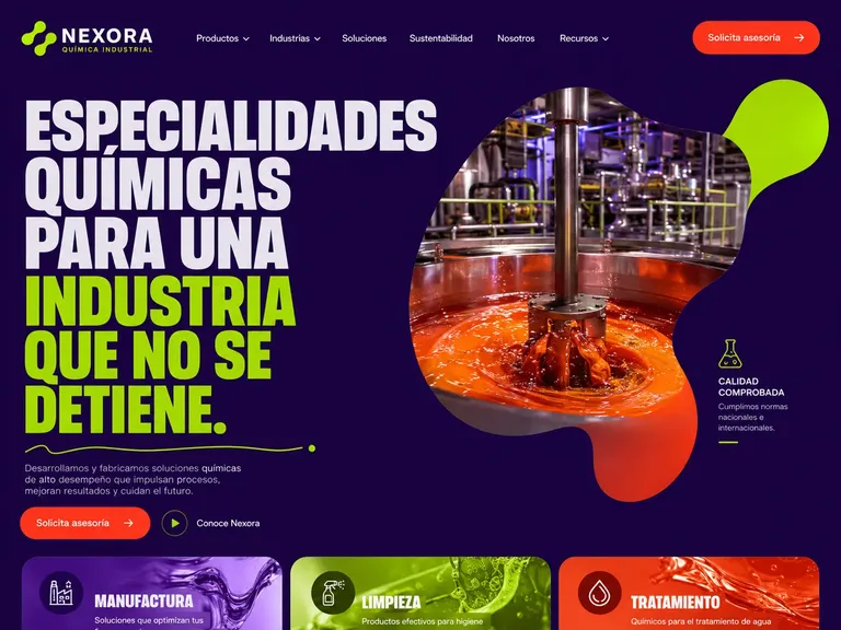 Especialidades químicas moradas y lima