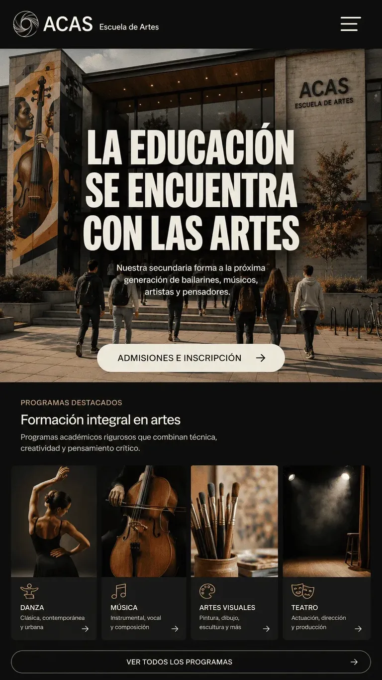 Ejemplo de diseño web institucional cultural con fotografía documental y bloque editorial
