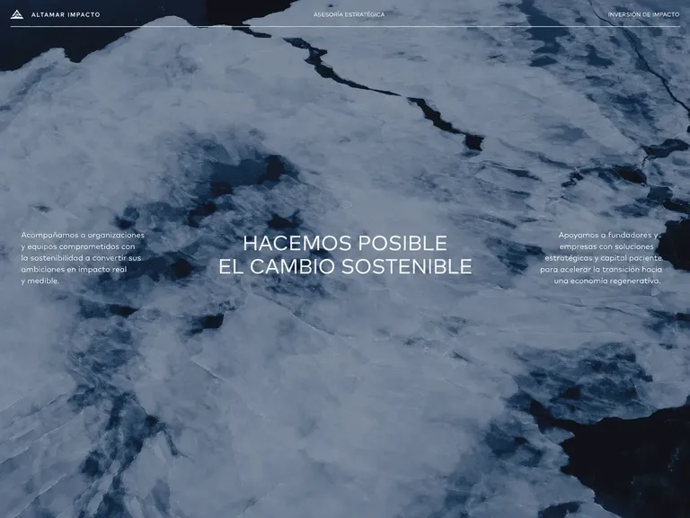 Ejemplo de diseño web paisaje frío e inmersivo con tono contemplativo